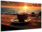 DARO Design - Wand-Bild auf 6mm HDF 40x30cm Kaffee Sonnenaufgang - Wand-Deko Bilder Geschenk