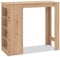 Homestyle4u 2529, Bartisch Holz Tresentisch Eiche Hochtisch Bartresen mit Regal Stauraum Küchentisch 120 x 105 x 50 cm