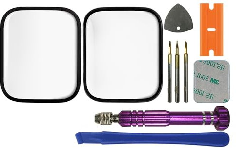 swark Set di Ricambio per Display in Vetro, Compatibile con Apple Watch Series 7& 8& 9, 41 mm/Aluminum Version (Senza Schermo LCD e digitalizzatore Touch) con Set di Attrezzi