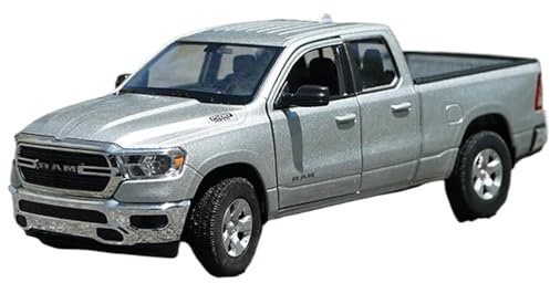 NALora Motorfahrzeuge Replika Auto 1/24 Für Dodge RAM 1500 Legierung Pickup Auto LKW Modell Diecast Metall Off-Road Fahrzeuge Geburtstag Geschenk Originalgetreue Nachbildung (Color : Silver)