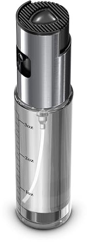 Genérico Pulverizador aceite spray – embudo incluido - aceitera – spray aceite cocina – aceitera – cristal y acero inoxidable – 100ml.