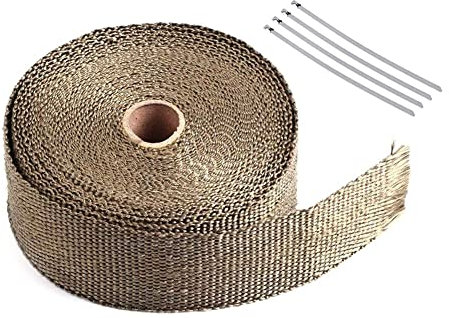 WANGZEYU Hitzeschutzband Rolle Fiberglas Auspuffkrümmer Krümmer Rohr Heat Wrap Tape Blacks +4 Ties Kit 5M Motorrad Heat Wrap Thermal Tape Fiberglas Auspuff Dichtband (Color : Brown)