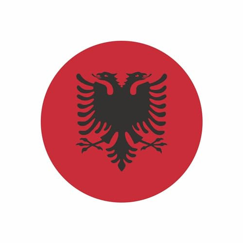 Albanien Albania Aufkleber 5cm Rund Flagge Fahne Runde Vinyl Stickers EM WM