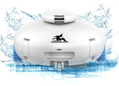 Robot Piscina Batería de 7500 MAh Que Dura 120 Minutos Robot Limpiafondos Piscina con Motor Doble stacionamiento Automático, Potente succión, Automatico Aspirador Piscina para Piscinas de Fondo Plano