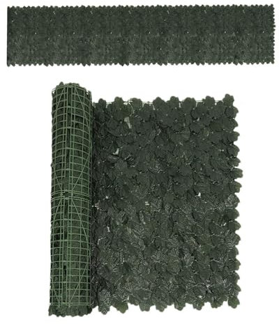 Faux Greenery Brise-vue – Mur de vigne résistant au soleil pour l'aménagement paysager et le jardin | Clôture en treillis extensible avec feuilles de lierre artificielles, entretien facile pour la