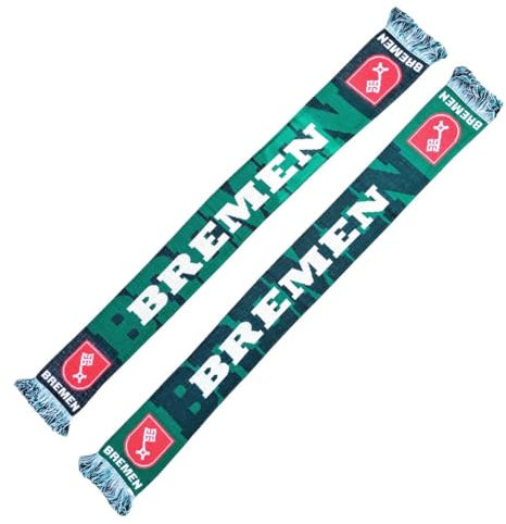 Wallitschek Schal Bremen, grün-weiß, Fussball, 1899, Fanschal, Strickschal