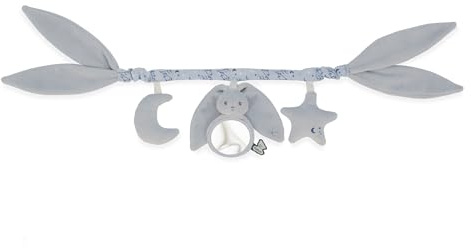 KALOO – Baby-Aktivitätskette – Ideal für Kinderwagen, Bett, Kuscheltier – Länge 40 cm – Lapinoo Baby-Aktivitätsbogen mit Rassel – Blaue Farbe – Ab der Geburt – K218021