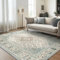 GENIMO Teppich Wohnzimmer 200x290 Waschbar, Boho Vintage Teppich Kurzflor, Rutschfester Teppiche für Schlafzimmer Esszimmer, Grün