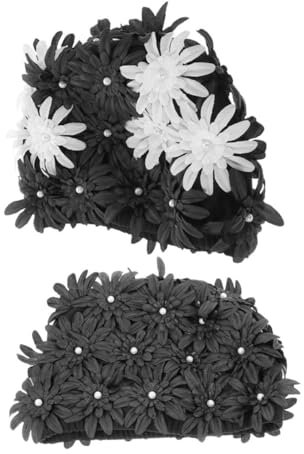 BESPORTBLE 2 Piezas Gorro de natación Gorro de baño Mano de natación Gorro de Piscina Capa de natación de Mujer Gorra de baño Gorras de natación Gorros de natación para niñas Brocado