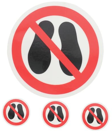 HOMSFOU 4 Stück Sicherheitszeichen Oberfläche Keine Stufenaufkleber Schritt Fuß Sicherheitsaufkleber Aufkleber für Böden Poolaufkleber „Nicht betreten“. Stoppschild-Aufkleber Haustier rot