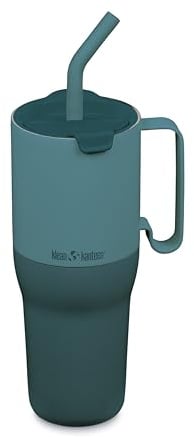 Klean Kanteen Rise Isolierter Becher mit Strohhalm-Deckel aus recyceltem Edelstahl in der Farbe Brittany Blue, 1020 ml, 1011616, Bretagne