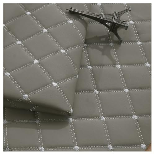 Kunstleder PVC Leder Polster Stoff Lederkonzept Kunstleder Polsterstoff Gesteppt Kaschiert Meterware Möbelstoff Dekostoff, Grau Möbel Textil Meterware(Gray,1.4X2m)
