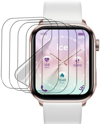SRSRROP 5pcs Protector pantalla para Ice-Watch - ICE smart 3.0 Square 1.78 | reloj Smartwatch protector de pantalla transparente flexible de alta definición [sensible al tacto]