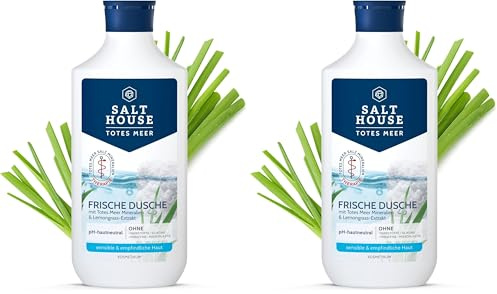 Salthouse Totes Meer Therapie Frische Dusche, mit Lemongrass-Duft für erfrischende Reinigung, 250ml (Packung mit 2)