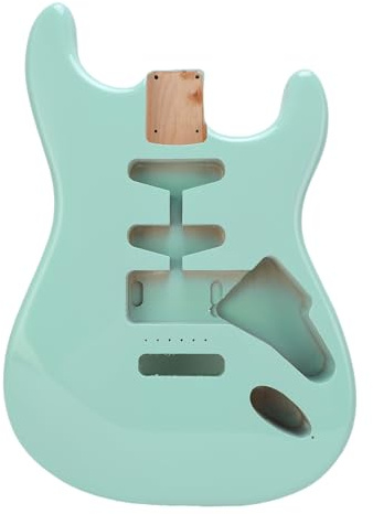 Vroomoto Corps de Guitare électrique en Bois de Peuplier Massif, Micro Remplacement SSH, Aspect Unique, Vert Clair