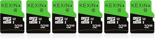 KEXIN Micro SD Card 32GB 6 Pack MicroSDHC Memory Card Class 10 High Speed Card Micro SD 32 GB UHS-I TF Card, C10, U1, SD Adapter Include