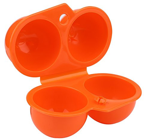 VGEBY1 Eierbox, Tragbare Faltbare Eierträger Eier Aufbewahrungsbox Eierbehälter für Outdoor Grill Camping Picknick BBQ Wandern Schule (2 Fach) (Orange) Essgeschirr Für Draußen