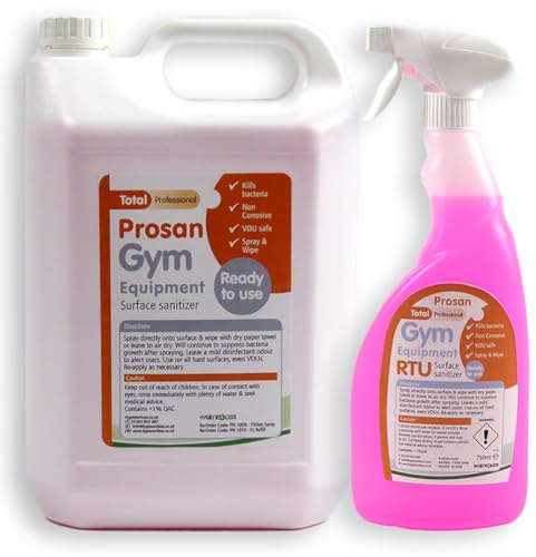 Gym Sanitiser 750ml Ready to Use Trigger Sprays x 6 Plus 5L Refill