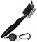 Golfschläger-Reinigungsbürste und Rillenreiniger mit einziehbarem Clip, ausziehbar auf 60 cm, ergonomisches Design, lässt sich leicht an Golftasche befestigen (schwarz)