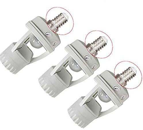 EBILUN - Douille avec capteur de mouvement infrarouge E27 / E14 / B22 - LED PIR, PBT., 3 ampoules E14., 55*115mm(Dia*H)