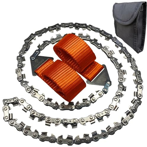 Roadfare Pocket Chainsaw - 36 Inch Hand Saw with 48 Bi-Directional Teeth - Camping and Survival Chain Saw for Fast Easy Cutting