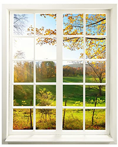 Wandtattoo - Fenster mit Aussicht Waldlichtung 99 x 120 cm - Wandaufkleber - Wandsticker