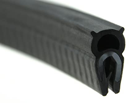 SMI-Dichtungsprofil DO9 für 1-2mm TPE selbstklemmend ohne Kleber ROSTFREI dank POM-Klemmband- Kantenschutz mit Dichtung oben, Kantenschutzdichtprofil für Auto, Kofferraum (1 m)