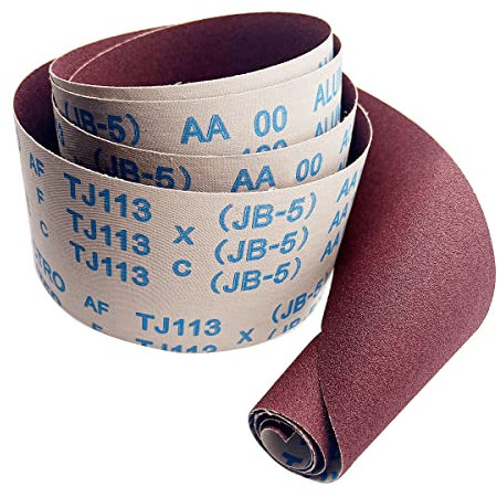 Senmai Tools Schleifpapier Rolle Körnung 320, 93 mm x 3 m verschleißfest Brauner Korund Nassschleifen Schmirgelleinenrolle mit Textilbasis, Schleifpapier für Handschleifer zum Holz Stahl Edelstahl