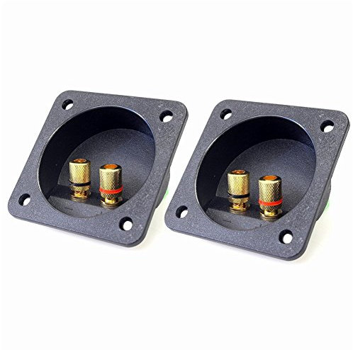 JUATIE DIY Home Car Stereo Screw Cup Subwoofer Plugs 2- Box Terminal Binding Post, 2 pcs Black
