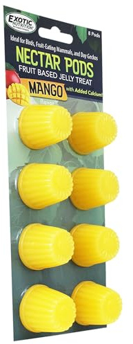 Nectar Pods (Honey) - Calcium-Fortified Jelly Fruit Treat - Sugar Gliders, Marmosets, Squirrels, Parrots, Cockatiels, Parakeets, Lovebirds, Conures, Hamsters, Geckos, Kinkajous & Other Small Pets…