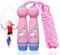 TZQFROCE Corda per Saltare Bambini Unicorno Speed Rope Animato corda per saltare ragazze corda saltare rosa manico legno corda per saltare regolabile 260cm per 6 8 10 anni Allenamento Fitness