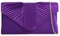 UShopUK Pochette in raso plissettato stile da sposa, ballo di fine anno, matrimonio, sera, festa, borsa a mano, Viola, medium