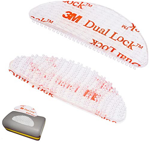 Supporto trasparente in nastro con gancio, 1 coppia, compatibile con il Telepass, 49 x 18 mm, cuscinetto biadesivo, supporto per contatore di pedaggio, supporto per disco orario parabrezza