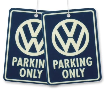 BRISA VW Collection - VW Logo Lufterfrischer Duftbaum 2er Set | Volkswagen Duftspender Auto Rückspiegel Aufhänger 2x, Langanhaltender Duft Camping Zuhause, Parking Only, Fresh/Blau