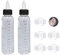 2pcs flacons d'huile capillaire avec 5 cache-oreilles doubles, flacon applicateur d'huile capillaire de 120 ml, flacon pointu, flacon gradué, flacon souple transparent avec couvercle, réutilisable