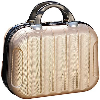 osiuujkw Tragbare Make Up Lagerung Organizer ABS Koffer Box Outdoor Handtasche Schutz Gepäck Kosmetik Fall Große Kapazität Tasche, Sekt