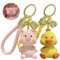 SZQIUNUBI 2 Stück Cute Cartoon Keychain Cartoon Anime Keychain SchlüSselanhänger Kawaii Cartoon SchlüSselanhänger mit PU Leder Seil für Rucksackzubehör, Autozubehör, Geschenke, etc. (Enten, Schweine)