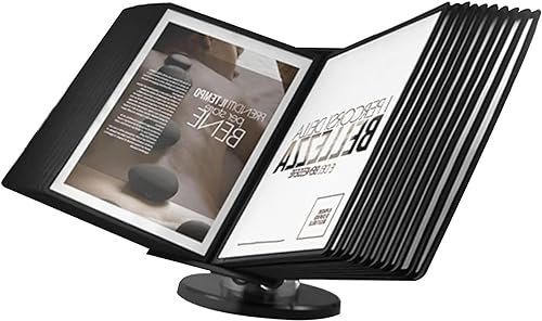Desktop-Referenz-Organizer – Katalog-Präsentationsständer, zur Präsentation von A4-Dokumenten, Desktop-/Wand-Referenzsystem, mit leicht zu ladenden Taschen, verstellbarer Schreibtisch-Referenz-Organiz