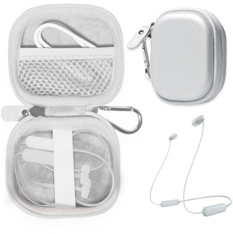 CaseSack Schutzhülle für Sony WI-XB400, C300, C200, C100 kabellose In-Ear-Bluetooth-Kopfhörer (weiß)