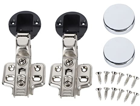 2er Pack 35mm Glastürscharniere Edelstahl 201 mit Soft Close Dämpfung, Türbänder für Glas Schranktüren Küche Bad Möbelbeschlag