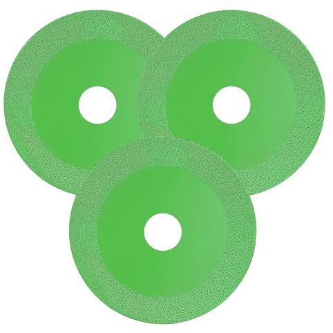3Pcs Diamond Cutting Disc Saw Blade, 115x15x22.23mm Green Professional Glass Cutting Disc, Cutting Disc Precise Cutting Saw Blades for Cutting and Grinding Tiles, Glass, Ceramics and Marble