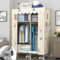 SZITW Fabric Wardrobes for Bedroom,Almirah for Clothes,Canvas Wardrobe Portable Wardrobe Clothes Storage With Shelves and Hanging Rail,yellow