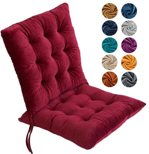 KIUGOP 4er Set Stuhlkissen, Sitzkissen Stuhl, Stuhlkissen 40x40, Kristall-Samt Sitzkissen Bank, Sitzunterlage Outdoor & Innen, Sitzauflagen Chair Cushion für Wohnzimmer Terrassen,Rot