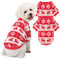 JAMPAYANG Hundepullover, 2er-Pack, Hundepullover für kleine Hunde oder Katzen, Mädchen oder Jungen, warme Hundekleidung für den Winter und Weihnachten (Weihnachtsrot, Weiß, Größe XXL)
