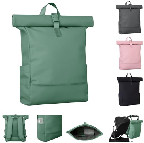Kikkaboo Wickeltasche Jayden Rucksack Grifflänge einstellbar, Reißverschluss grün