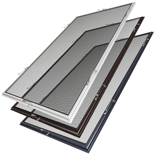 STUZA® Mückengitter Fliegenschutz Alurahmen Weiß, Anthrazit oder Braun (Anthrazit, 80x100 cm (BxH))