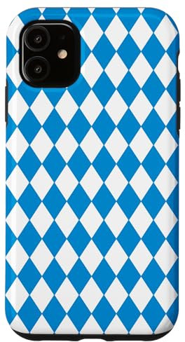 bayrisch Bayern Fahne Flagge Geschenk blau weiß Muster Raute Hülle für iPhone 11