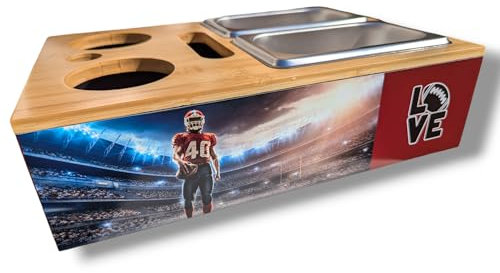 JaWro Snackbox im sportlichen Football-Design zum Snacks aufbewahren und genießen, Bunt, 30 x 20 x 10 cm
