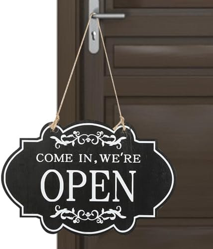 Offen Geschlossen Schild Come In We Re Open & Sorry We Re Closes Zweiseitiges Wendbares Ladenschild Doppelseitiges Offen Geschlossen Holzschilder Zum Aufhängen Für Geschäft Café Bar Tür Fenster