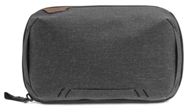 Peak Design Tech Pouch, Charcoal, Electronics Organizer for Travel or Everyday Carry, Origami-Style Storage, Cable Pass-Through, Weatherproof Recycled Nylon, Gear Carry Bag for Men and Women